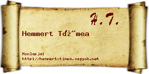 Hemmert Tímea névjegykártya